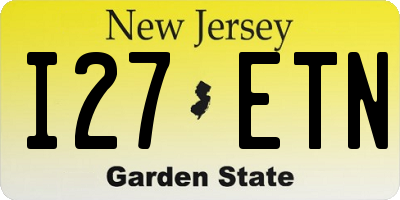 NJ license plate I27ETN