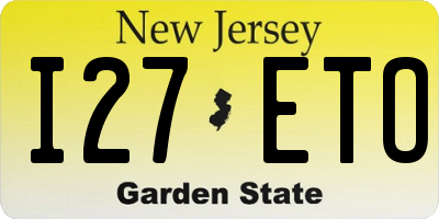 NJ license plate I27ETO