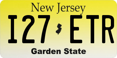 NJ license plate I27ETR