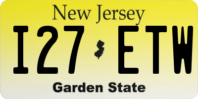 NJ license plate I27ETW