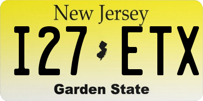 NJ license plate I27ETX