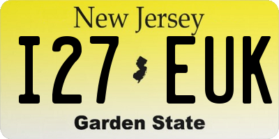 NJ license plate I27EUK