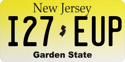 NJ license plate I27EUP