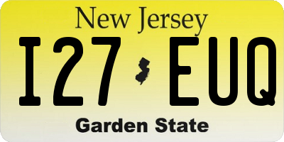 NJ license plate I27EUQ
