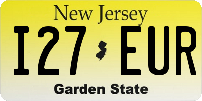 NJ license plate I27EUR