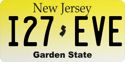 NJ license plate I27EVE