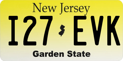 NJ license plate I27EVK