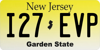 NJ license plate I27EVP