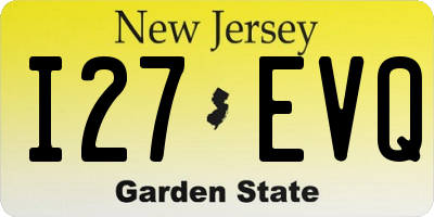 NJ license plate I27EVQ