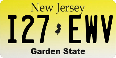 NJ license plate I27EWV