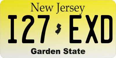 NJ license plate I27EXD