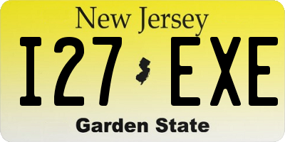 NJ license plate I27EXE
