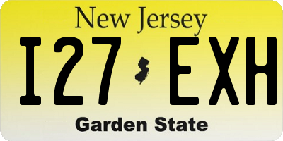 NJ license plate I27EXH
