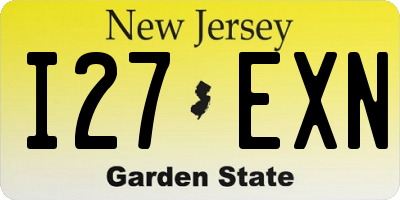 NJ license plate I27EXN
