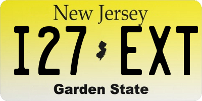 NJ license plate I27EXT