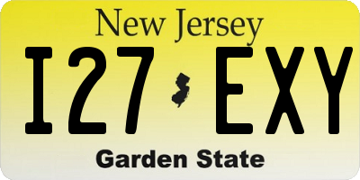 NJ license plate I27EXY