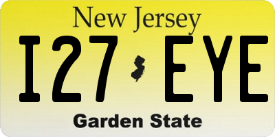 NJ license plate I27EYE