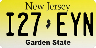 NJ license plate I27EYN