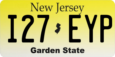 NJ license plate I27EYP