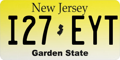 NJ license plate I27EYT