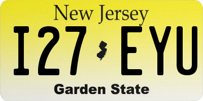 NJ license plate I27EYU