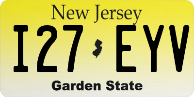 NJ license plate I27EYV