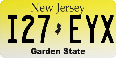 NJ license plate I27EYX