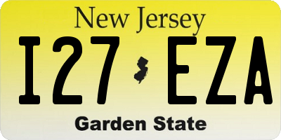 NJ license plate I27EZA