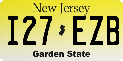 NJ license plate I27EZB