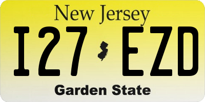NJ license plate I27EZD