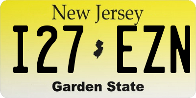 NJ license plate I27EZN