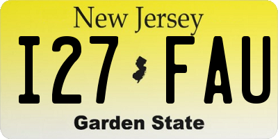 NJ license plate I27FAU