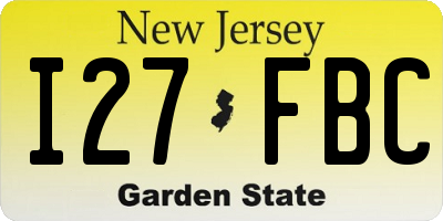 NJ license plate I27FBC