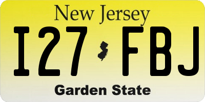 NJ license plate I27FBJ