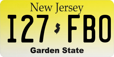 NJ license plate I27FBO