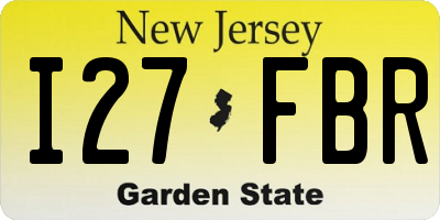 NJ license plate I27FBR