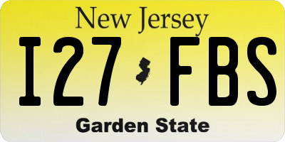 NJ license plate I27FBS
