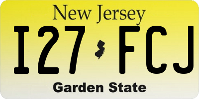 NJ license plate I27FCJ