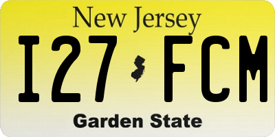 NJ license plate I27FCM