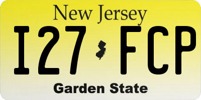 NJ license plate I27FCP