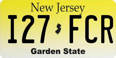 NJ license plate I27FCR
