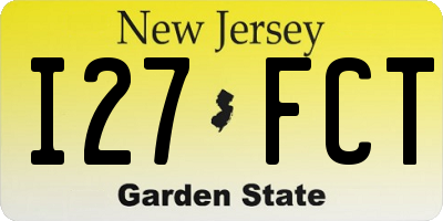 NJ license plate I27FCT