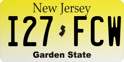 NJ license plate I27FCW