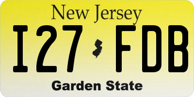 NJ license plate I27FDB
