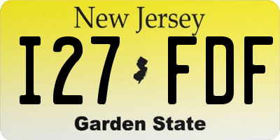 NJ license plate I27FDF