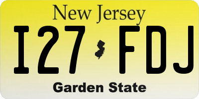 NJ license plate I27FDJ
