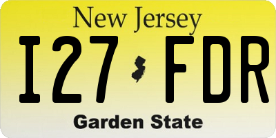 NJ license plate I27FDR