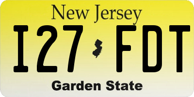 NJ license plate I27FDT