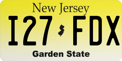 NJ license plate I27FDX
