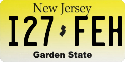 NJ license plate I27FEH